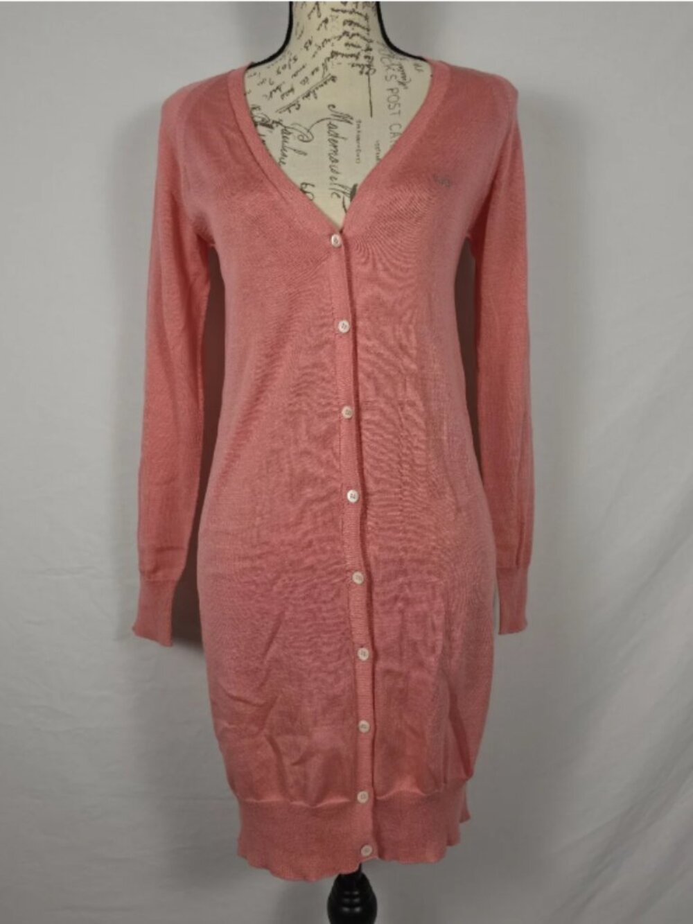 Escada Sport Pink Silk Cotton Longline Cardigan Sweater – Women's S